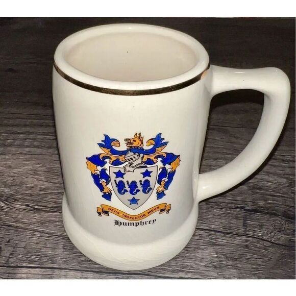 Vintage Deus Protector Meus “God is my protector”Beer Stein Humphrey Family Cres - Picture 1 of 7